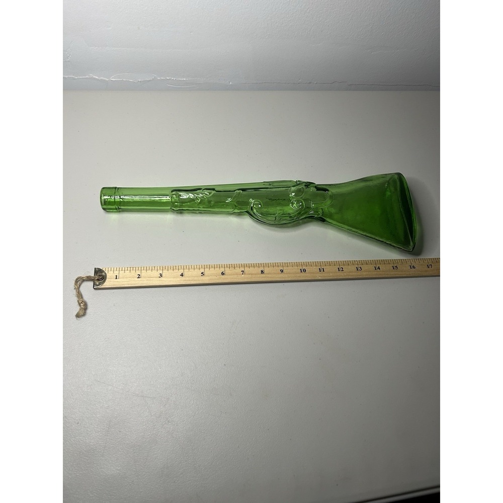Vintage 60s Green Napoli 16" Rifle Glass Wine Decanter Bar Display